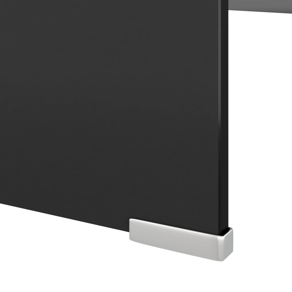 vidaXL TV-stander/monitorstand sort glas 120x30x13 cm