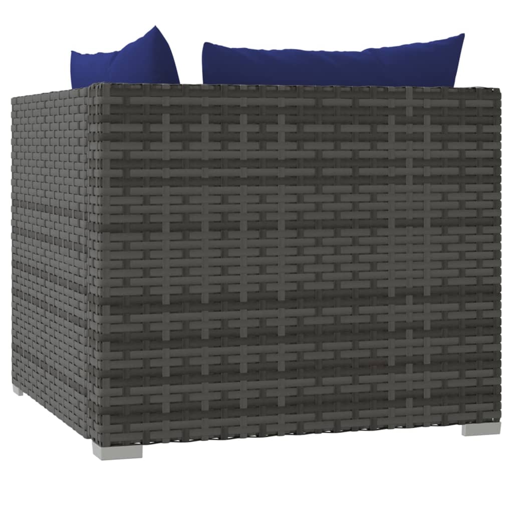 vidaXL 2-personers sofa med hynder polyrattan grå