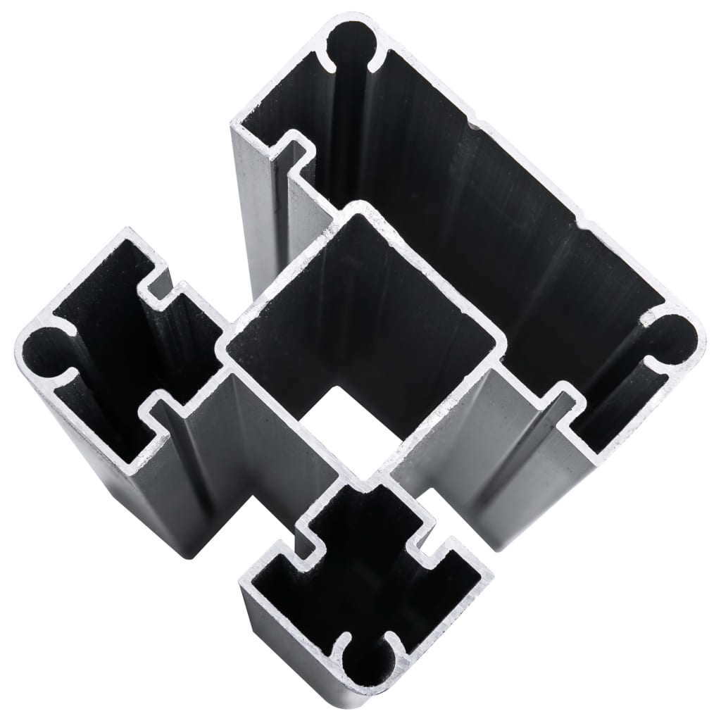 vidaXL hegnssæt 3 firkantede + 1 skrå 619 x 186 WPC grå
