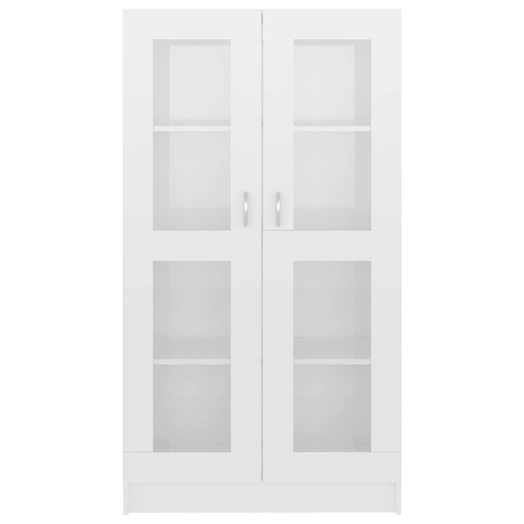 vidaXL vitrineskab 82,5x30,5x150 cm spånplade hvid højglans
