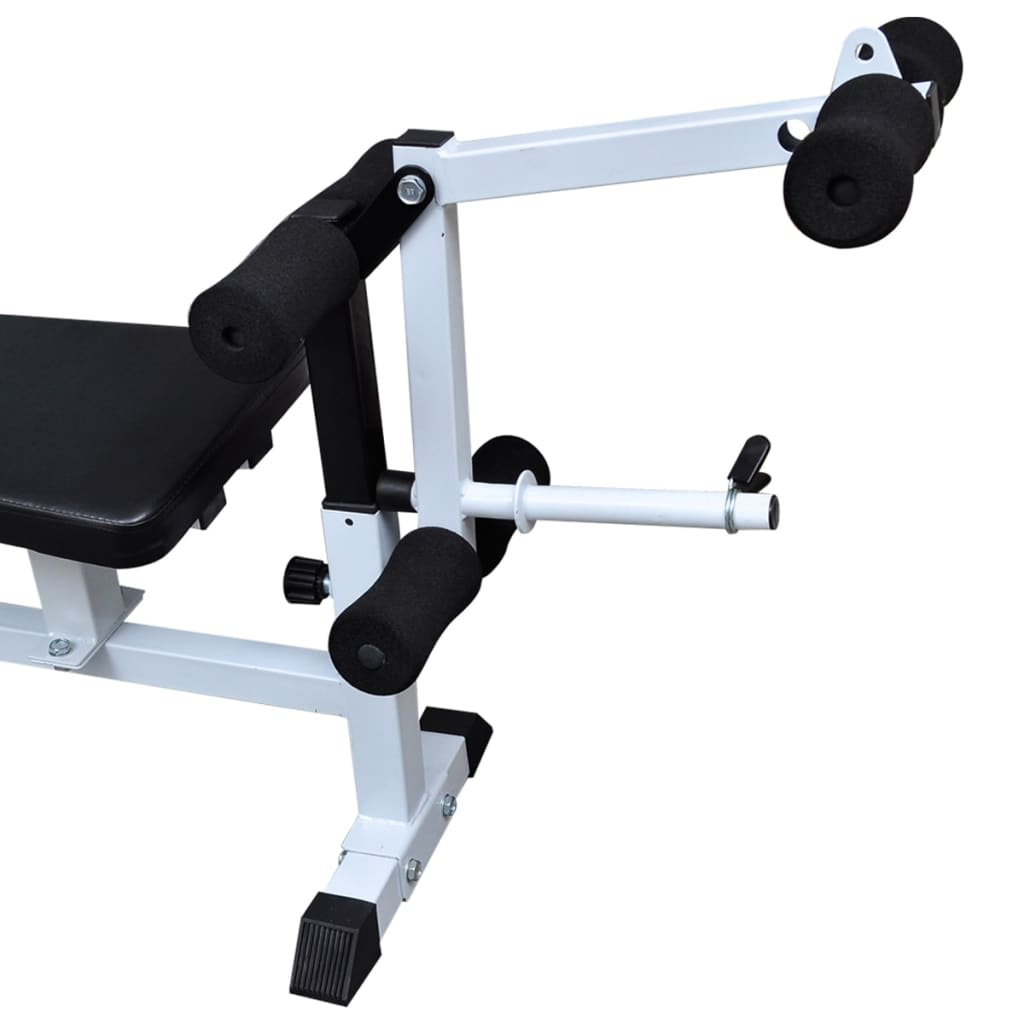 vidaXL vægtbænk med vægtstativ, vægtstang- og håndvægtsæt 120 kg