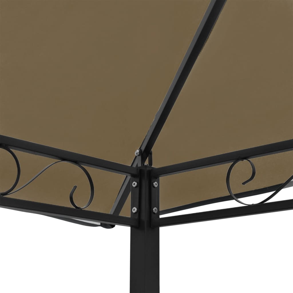 vidaXL havepavillon med bord og bænke 2,5x1,5x2,4 m 180 g/m² gråbrun