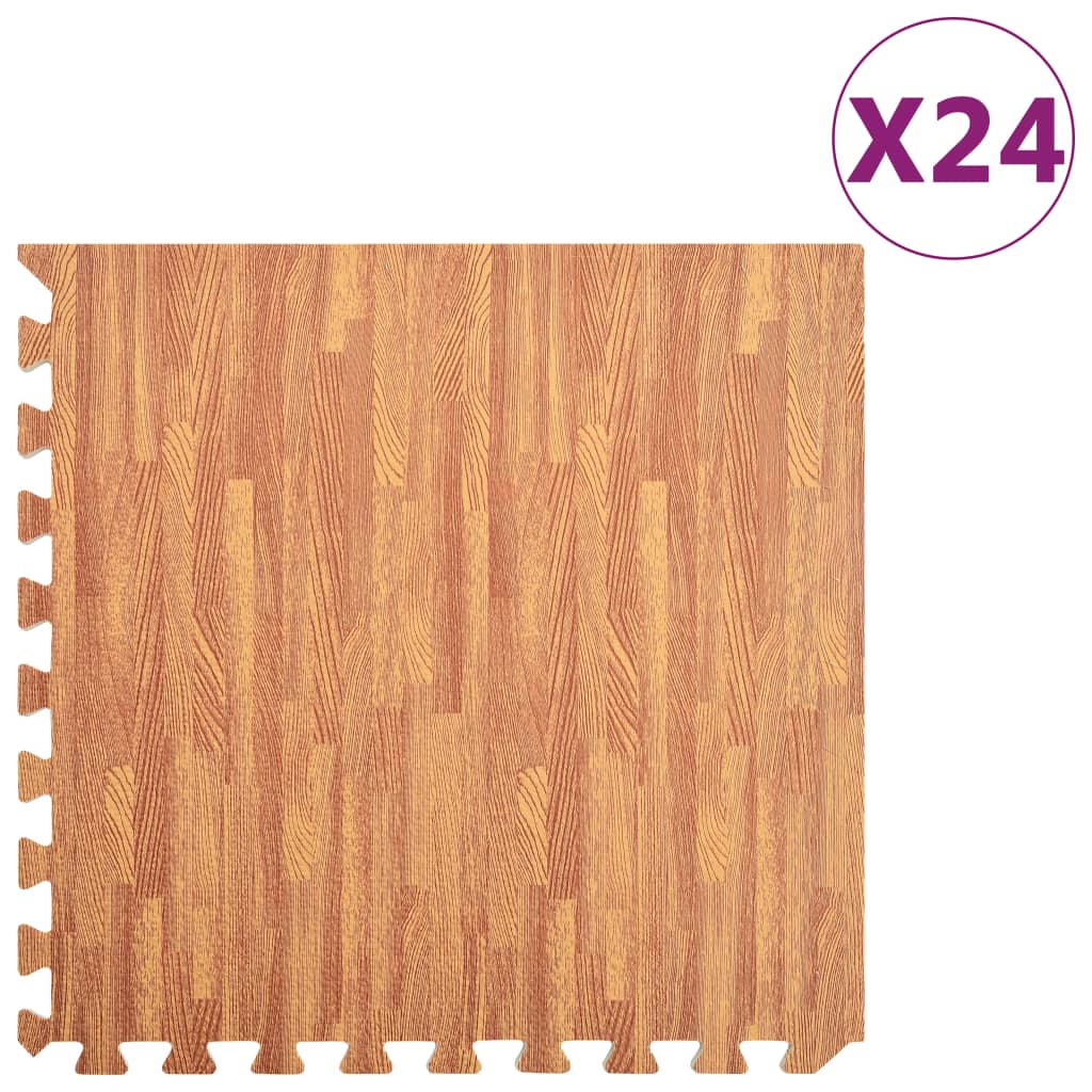 vidaXL gulvmåtter 24 stk. 8,64 ㎡ EVA-skum træmønster