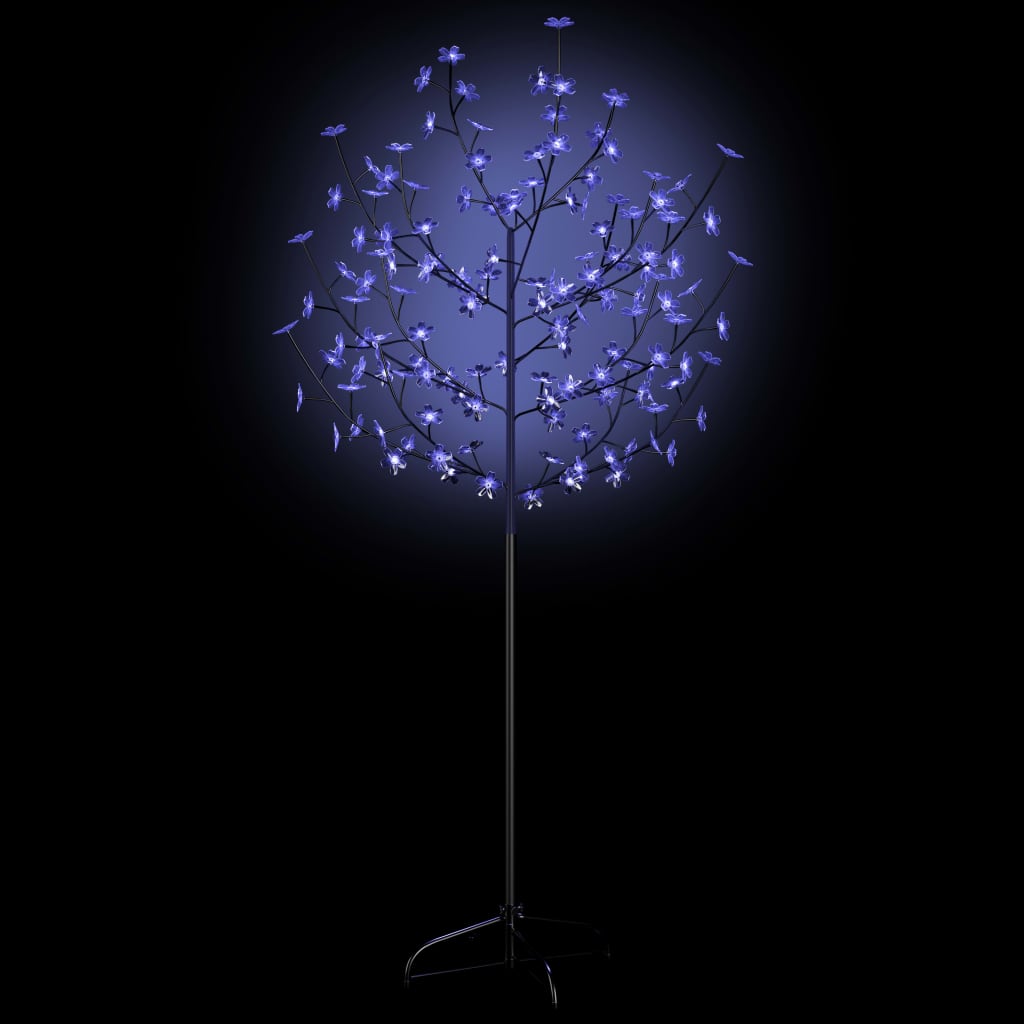 vidaXL juletræ 120 LED'er blåt lys kirsebærblomst 150 cm