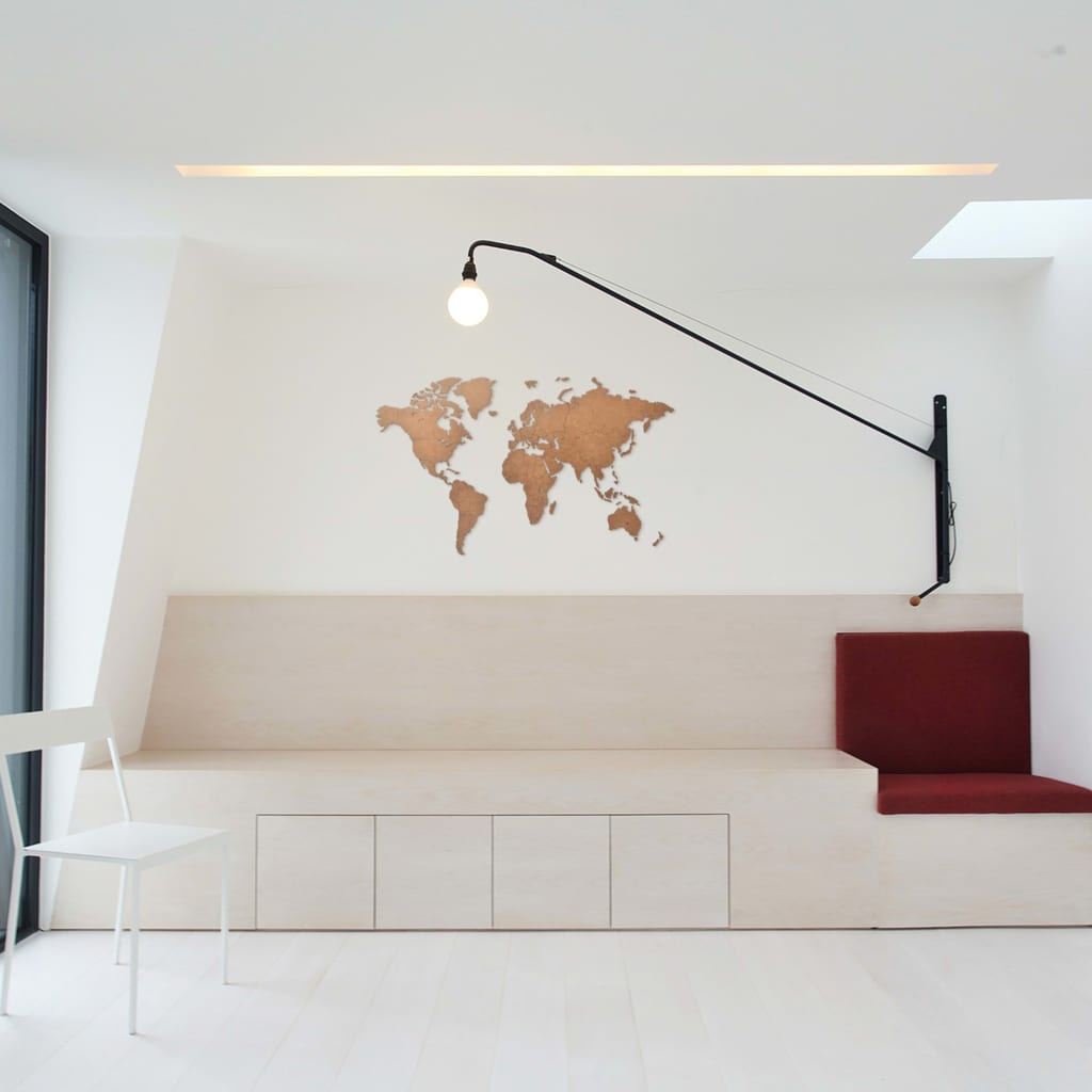 MiMi Innovations verdenskort i træ vægpynt Luxury 90 x 54 cm brun
