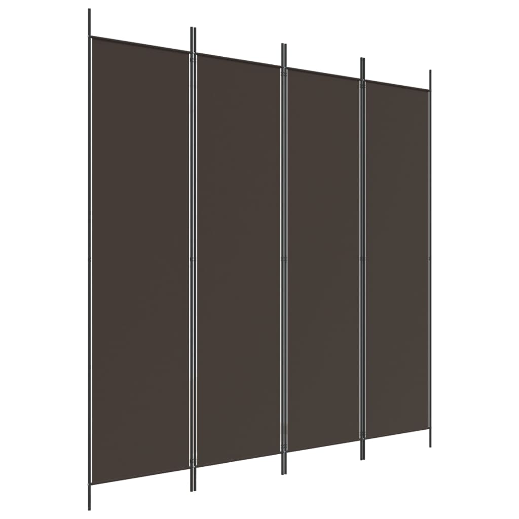 vidaXL 4-panels rumdeler 200x200 cm stof brun