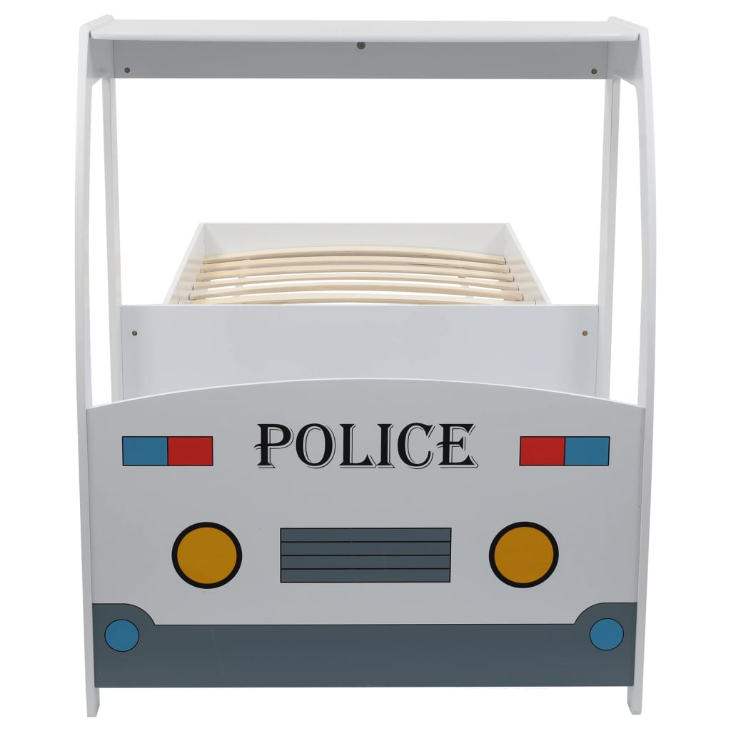 vidaXL børneseng politibil med madras 90 x 200 cm 7 zoner H2