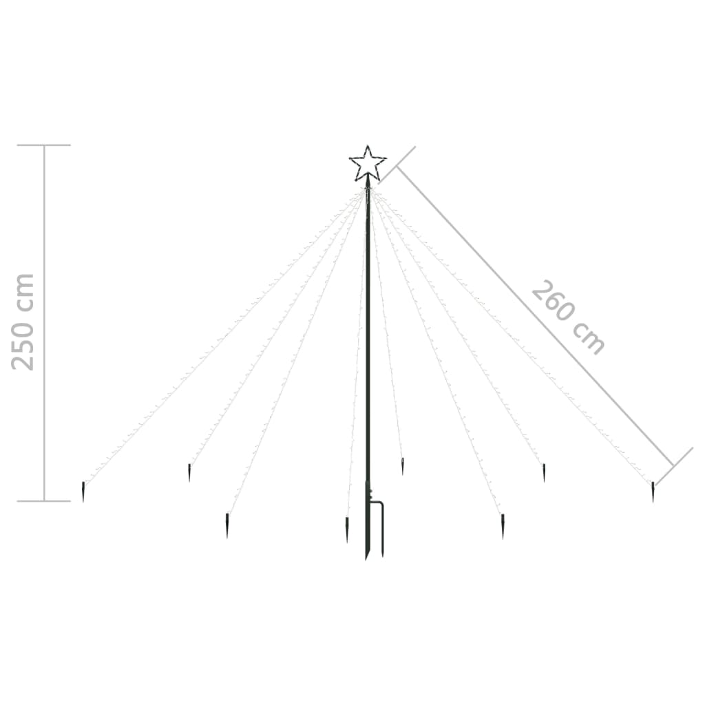 vidaXL LED lysjuletræ vandfaldseffekt indendørs/udendørs 400 LED 2,5 m