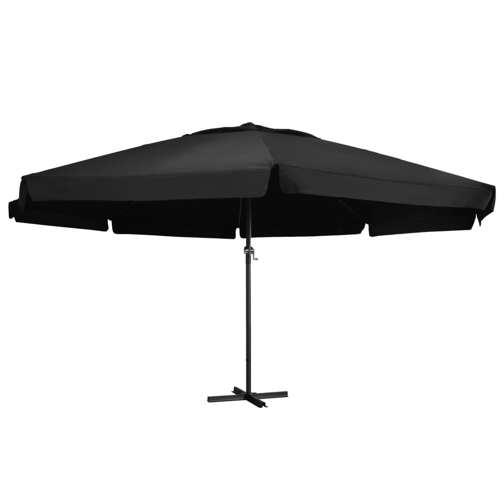 vidaXL udendørs parasol med aluminiumsstang 600 cm sort