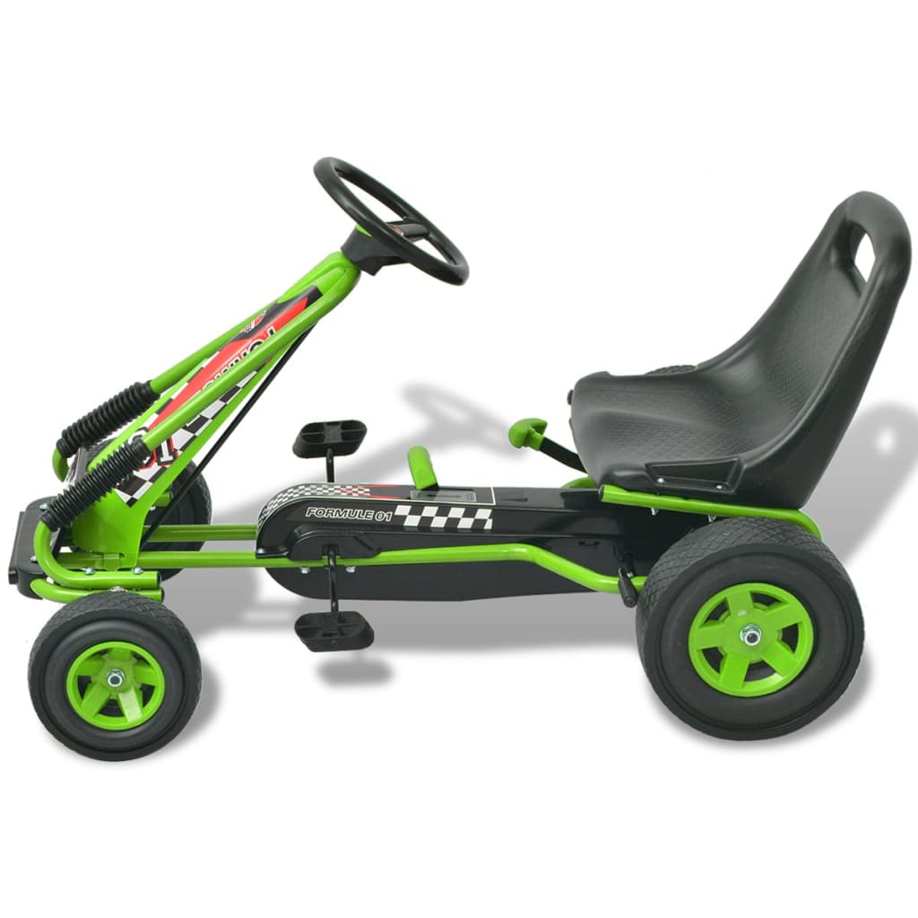 vidaXL pedal-gokart med justerbart sæde grøn
