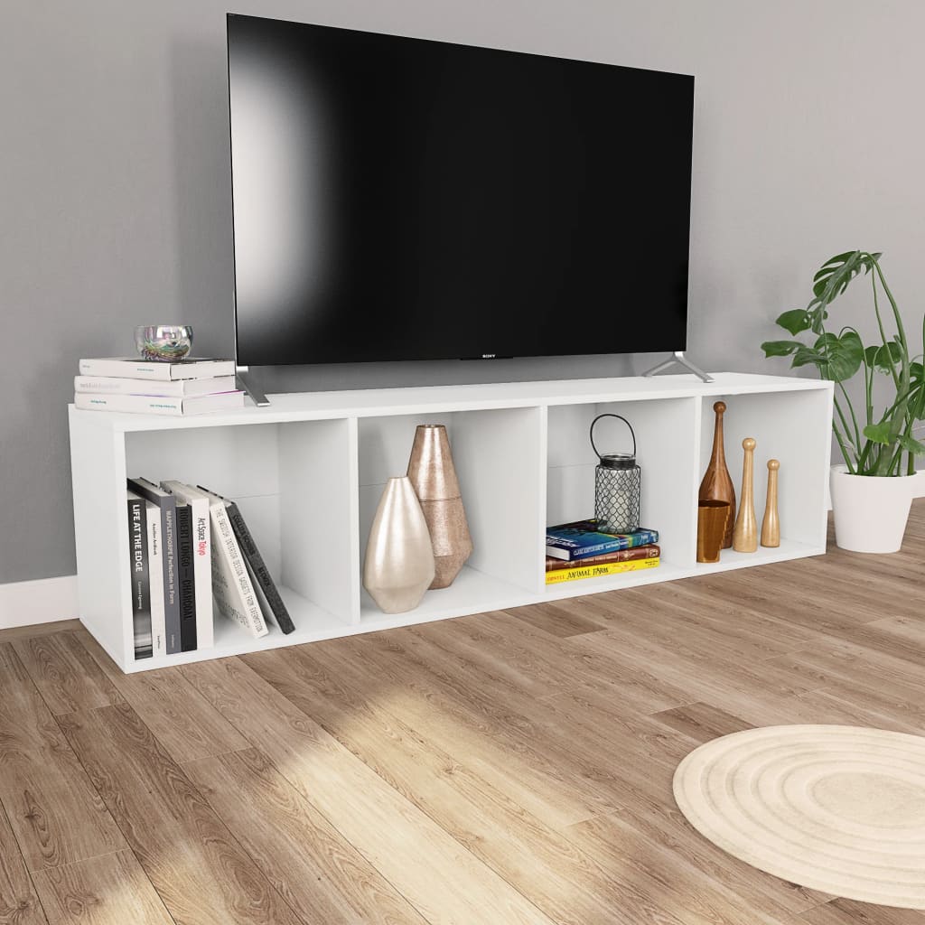 vidaXL bogreol/tv-bord 36x30x143 cm konstrueret træ hvid
