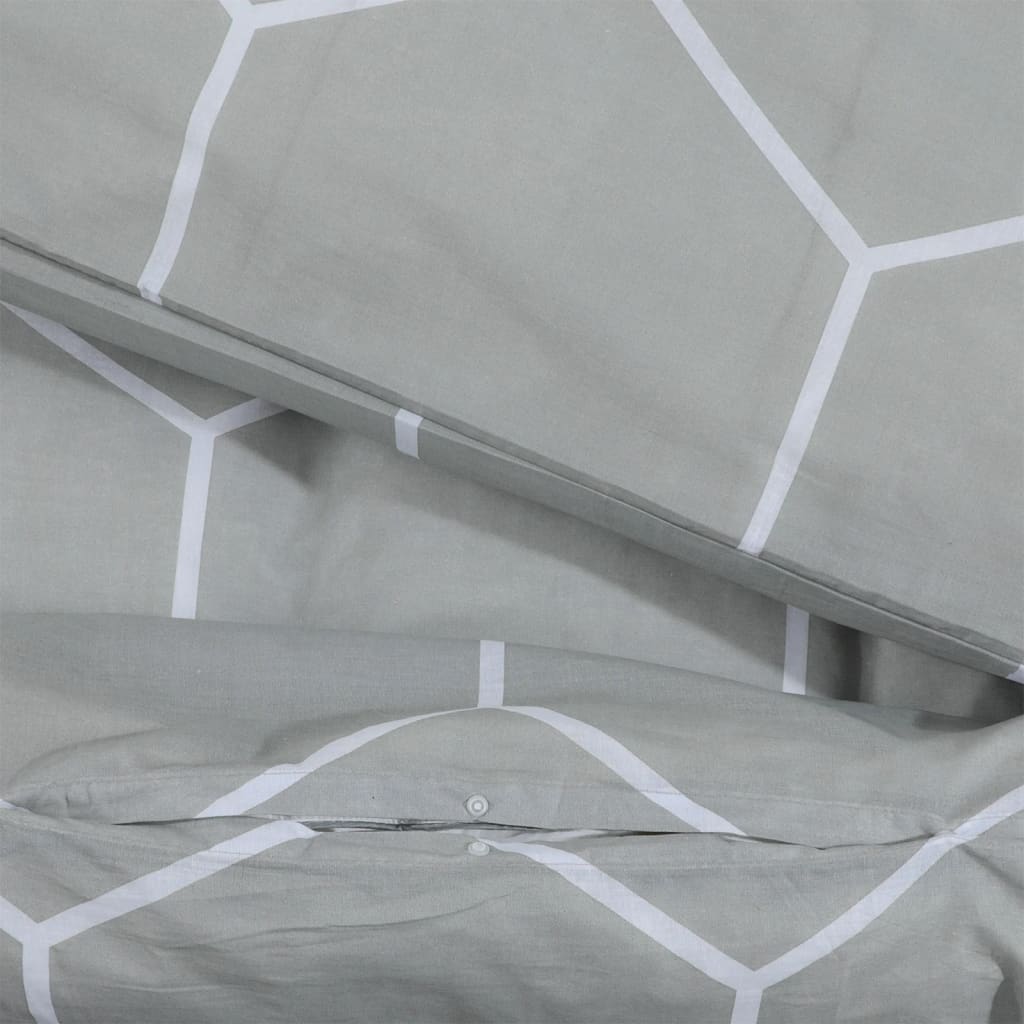 vidaXL sengetøj 200x220 cm bomuld grå