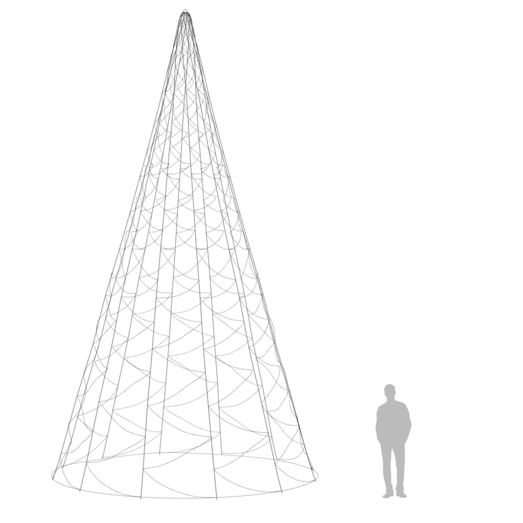 vidaXL juletræ til flagstang 3000 LED'er 800 cm varmt hvidt lys