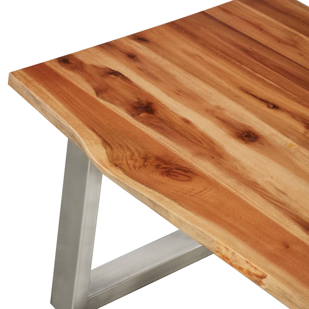 vidaXL sofabord 100 x 60 x 40 cm massivt akacietræ og rustfrit stål