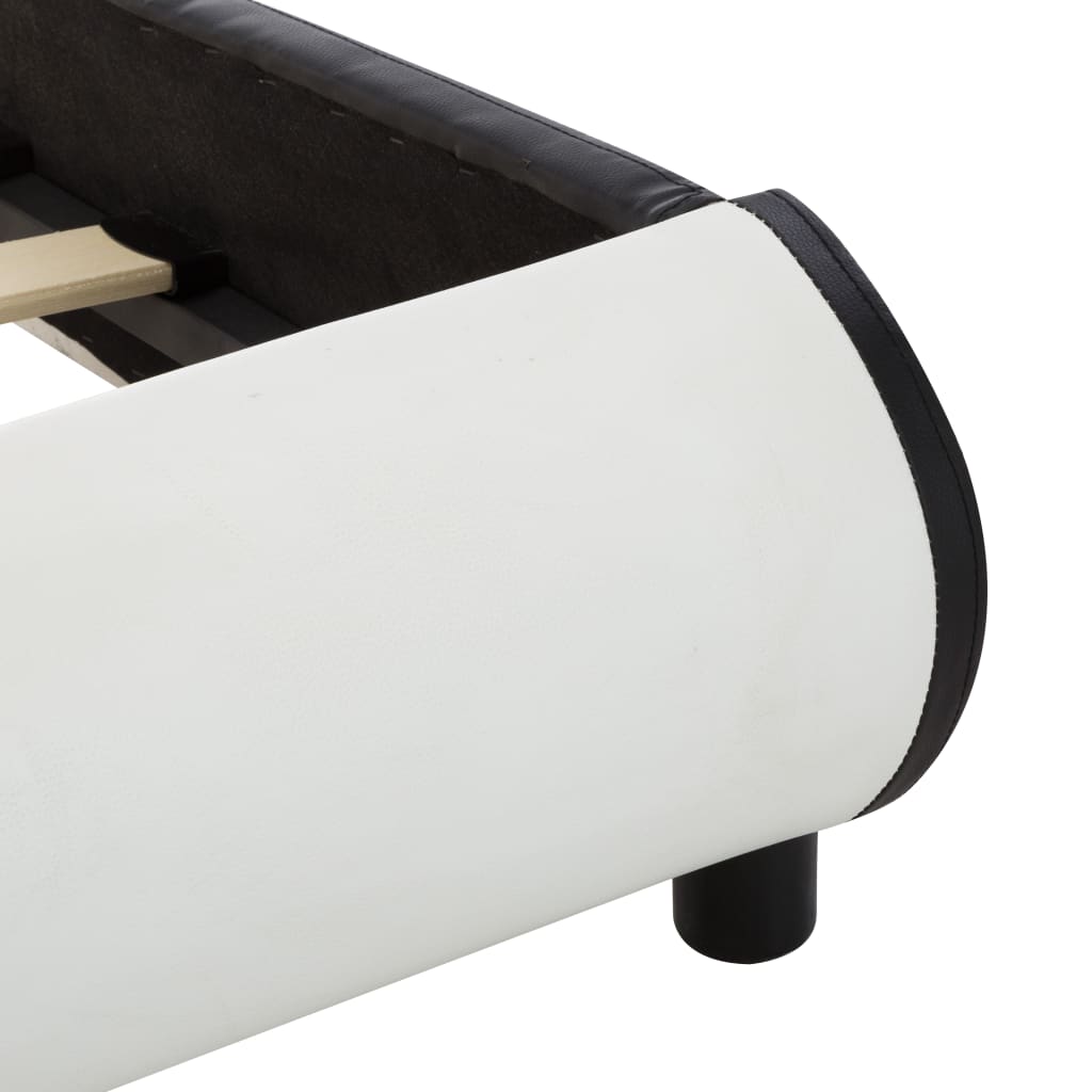 vidaXL sengestel med LED 120x200 cm kunstlæder hvid