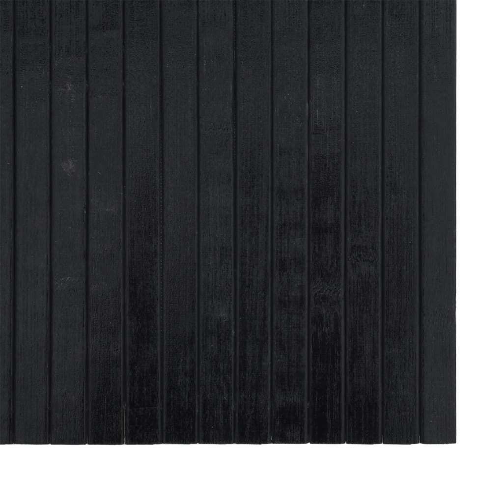 vidaXL gulvtæppe 70x100 cm rektangulært bambus sort