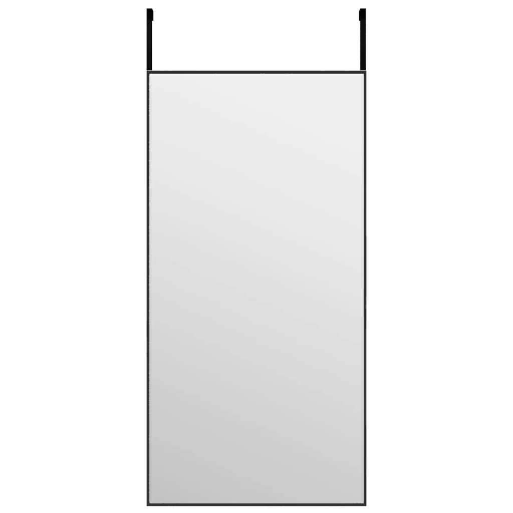 vidaXL dørspejl 40x80 cm glas og aluminium sort