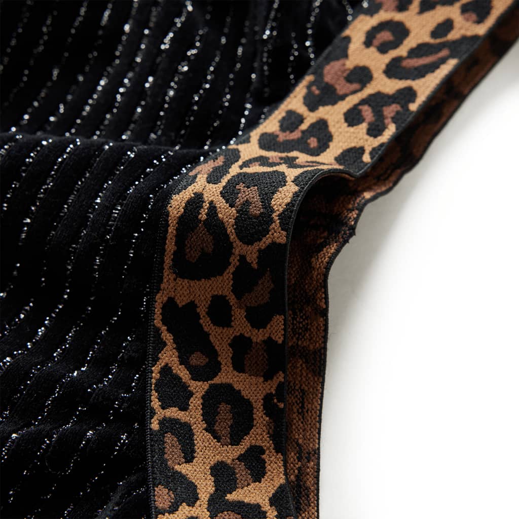 Nederdel til børn str. 92 leopardmønster sort