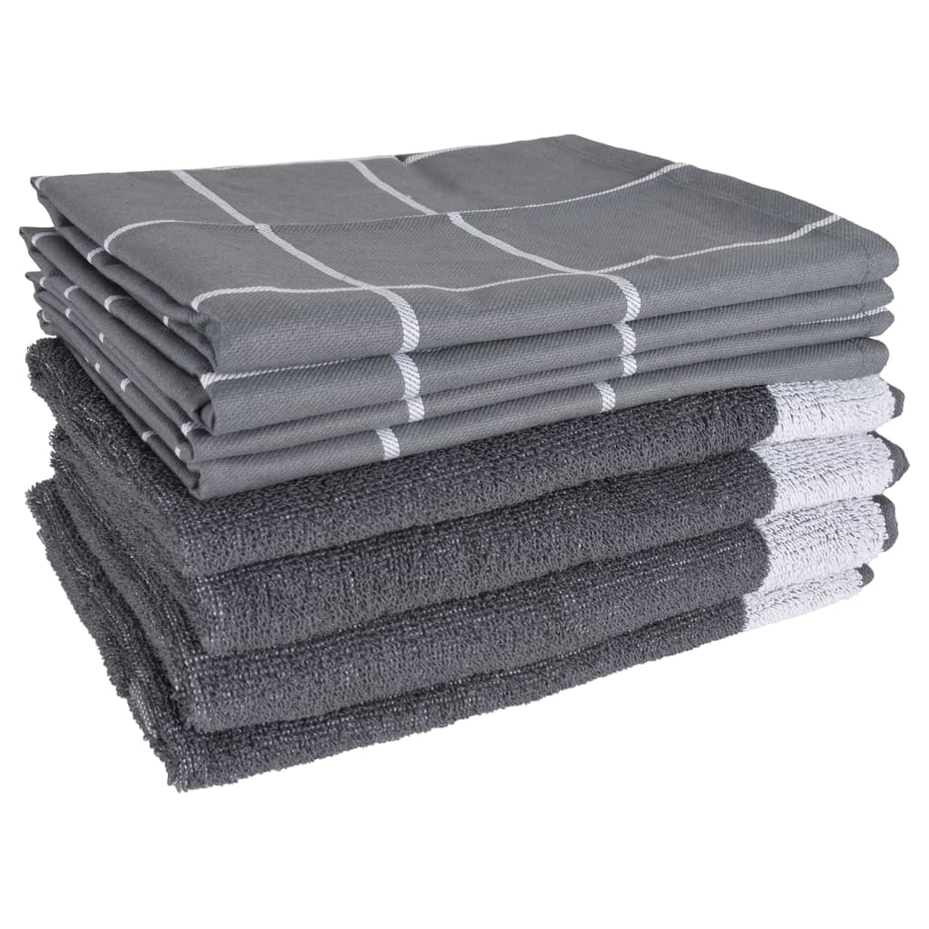 vidaXL håndklædesæt 12 stk. bomuld grå