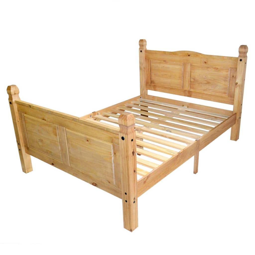 vidaXL seng med madras i memoryskum fyrretræ Corona 160 x 200 cm