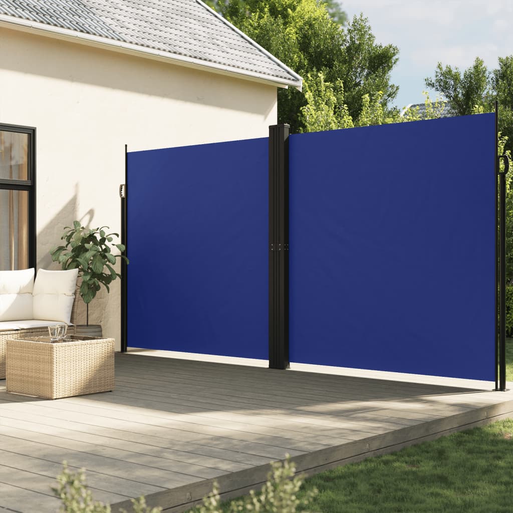vidaXL sidemarkise 200x600 cm sammenrullelig blå