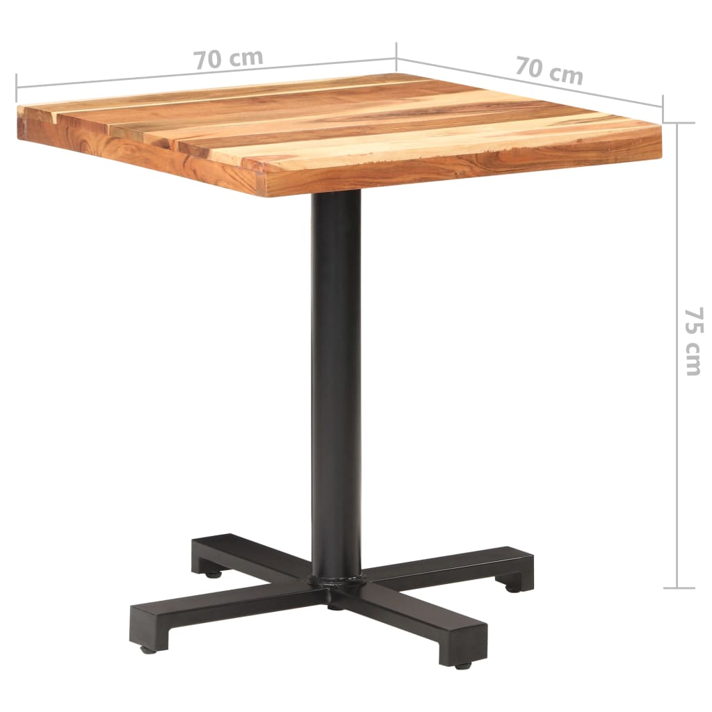 vidaXL bistrobord 70x70x75 cm firkantet massivt akacietræ