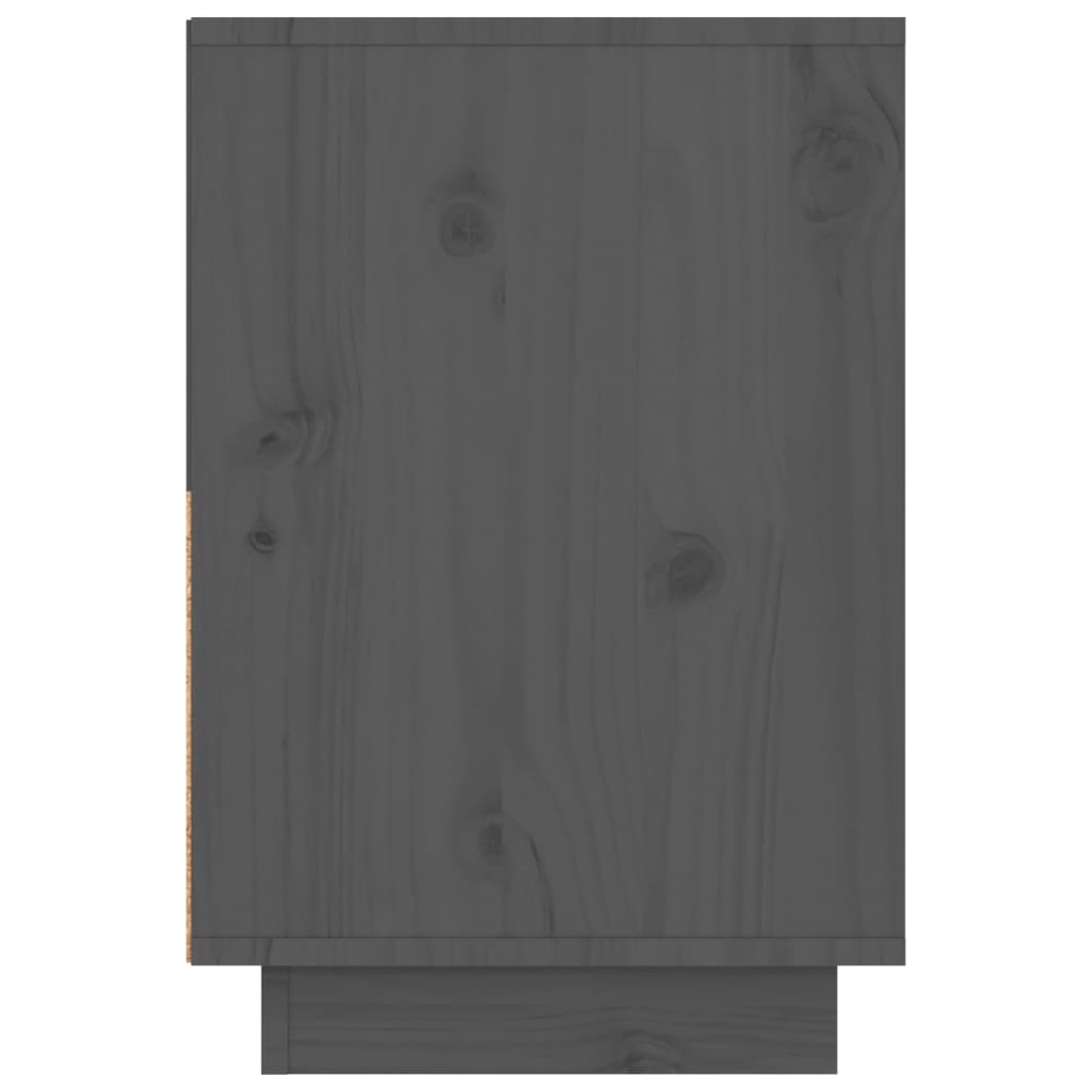 vidaXL sengebord 60x34x51 cm massivt fyrretræ grå