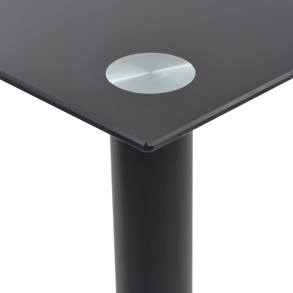 vidaXL spisebordssæt i 7 dele stål og hærdet glas sort