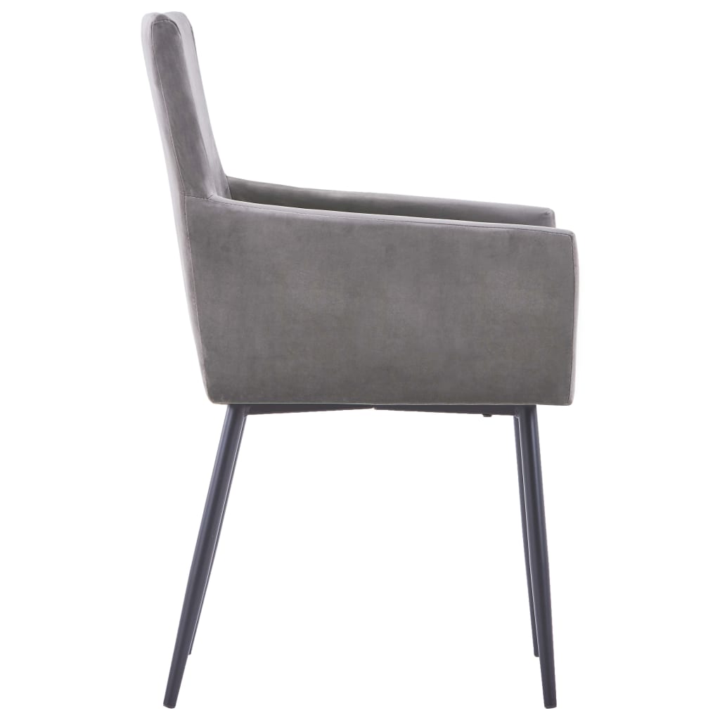 vidaXL spisebordsstole med armlæn 2 stk. fløjl grå