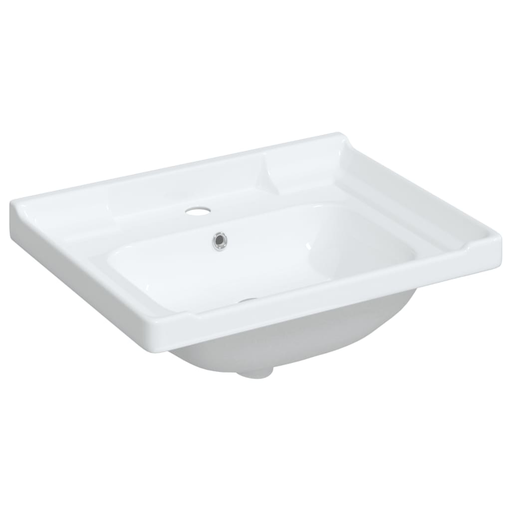 vidaXL badeværelsesvask 61x48x23 cm rektangulær keramisk hvid