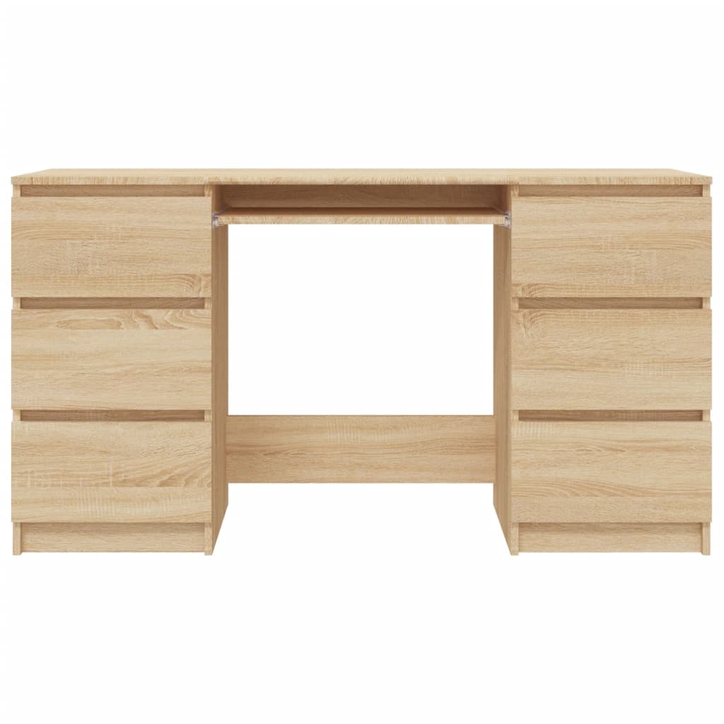vidaXL skrivebord 140x50x77 cm konstrueret træ sonoma-eg