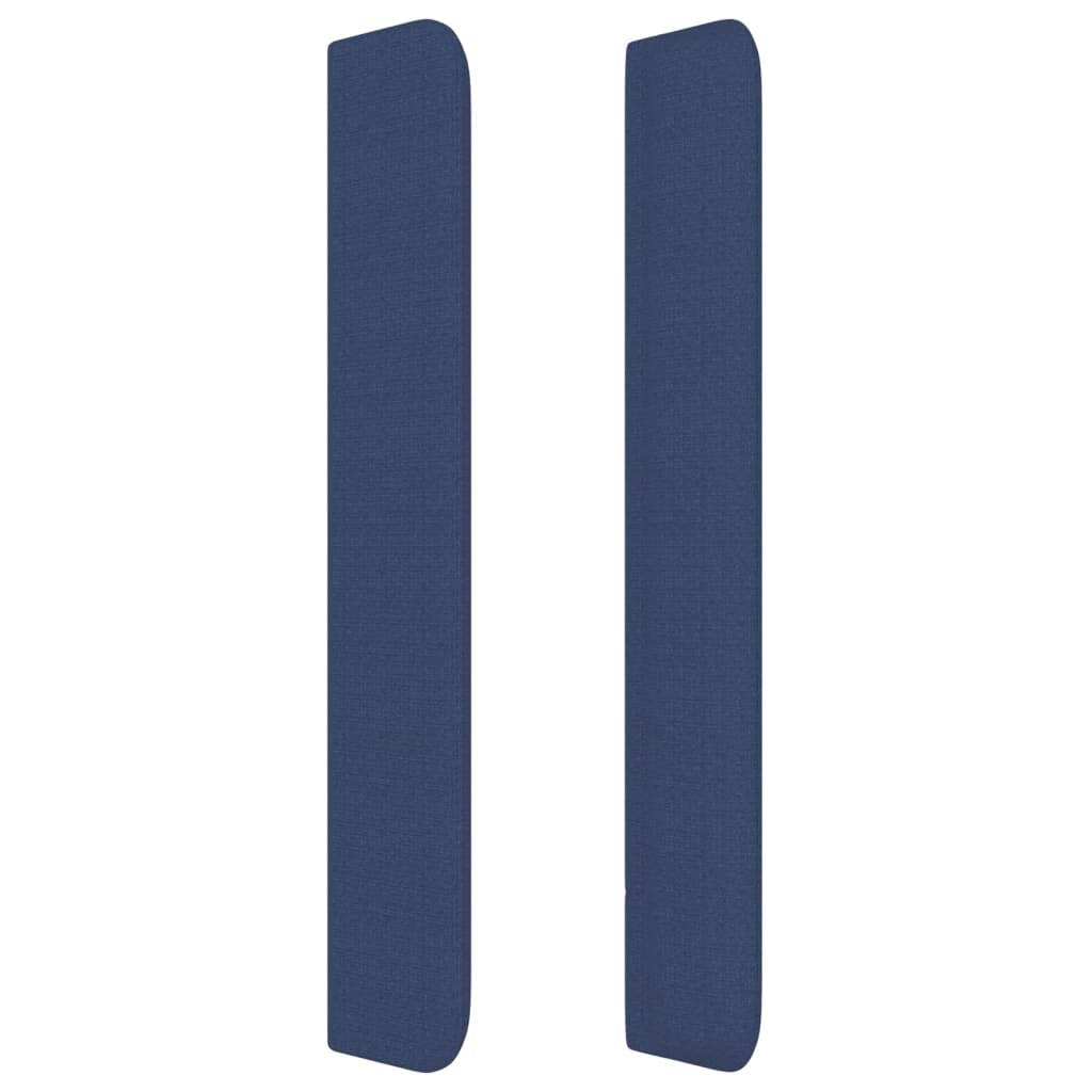 vidaXL sengegavl med kanter 183x16x118/128 cm stof blå