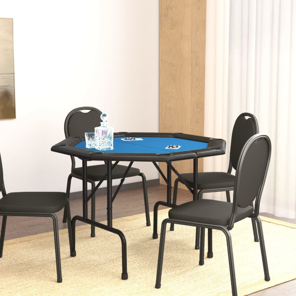 vidaXL foldbart pokerbordplade 8 pers. 108x108x75 cm blå