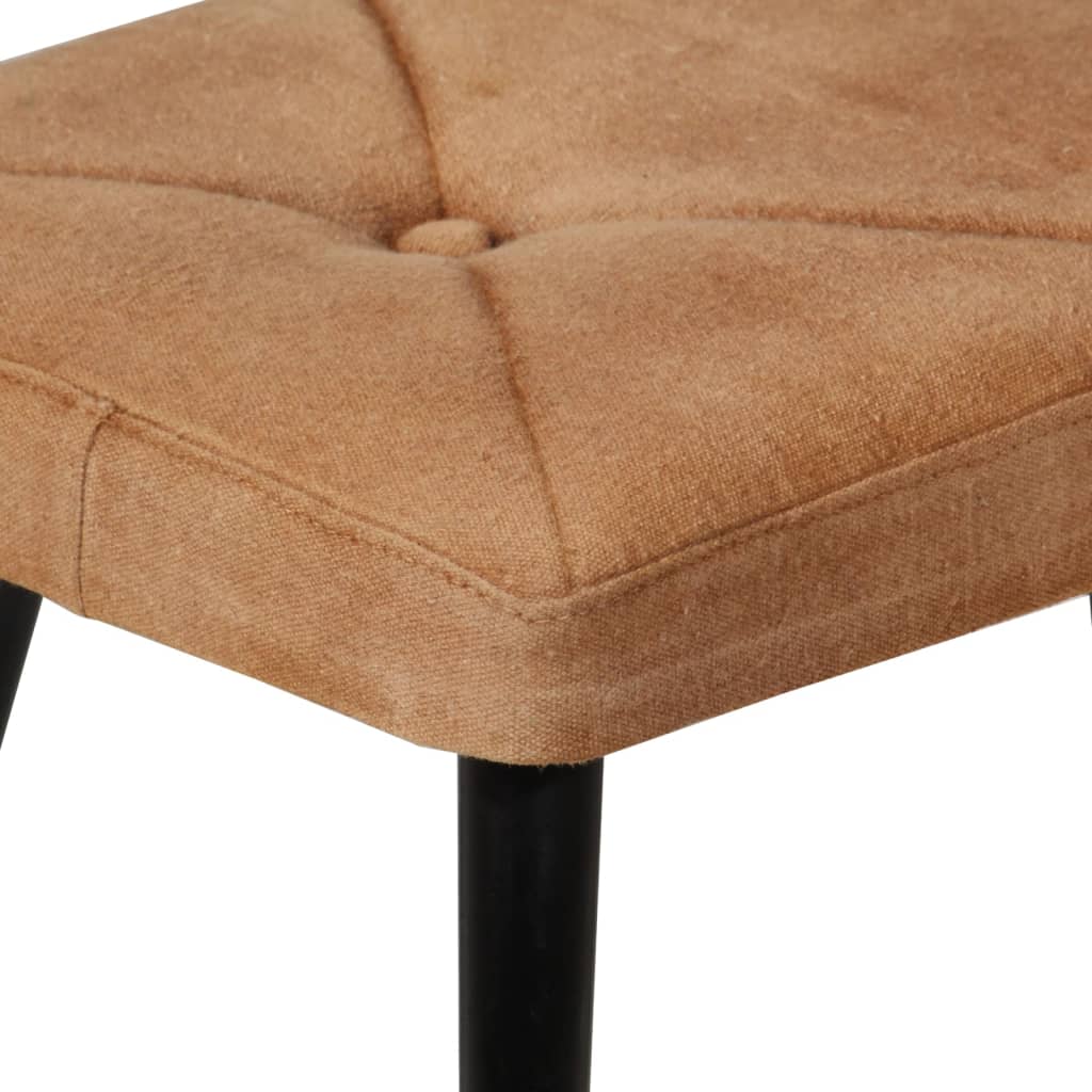 vidaXL lænestol med fodskammel kanvas brun