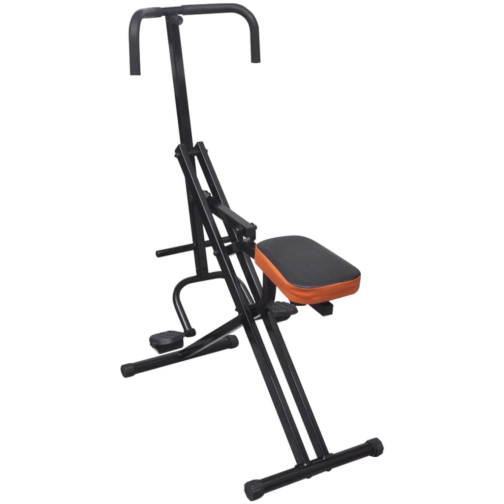 Sammenklappelig ridemotionsmaskine til mavemusklerne, sort/orange