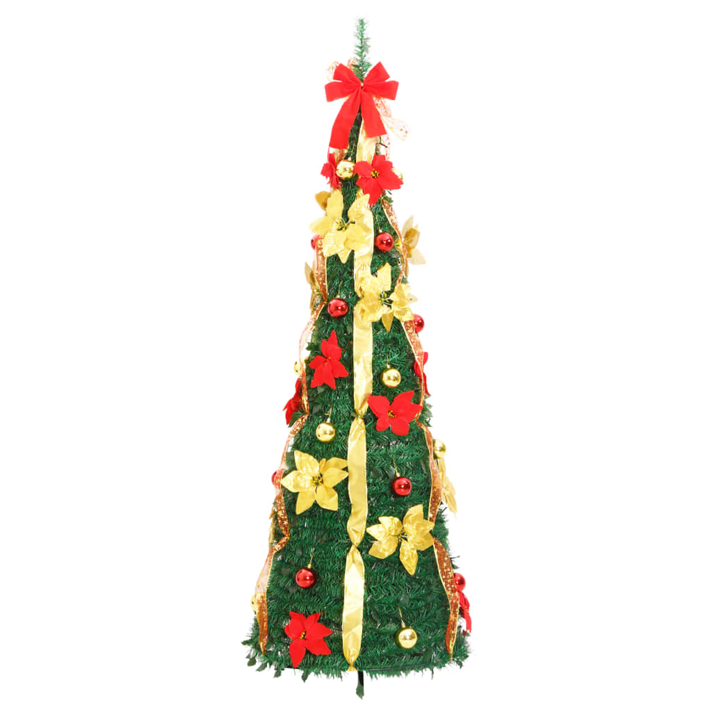 vidaXL kunstigt juletræ med 200 LED'er 210 cm pop op-funktion grøn