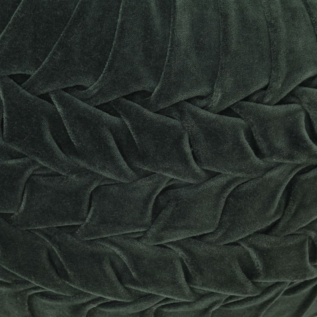 vidaXL puf bomuldsfløjl smock-design 40 x 30 cm grøn