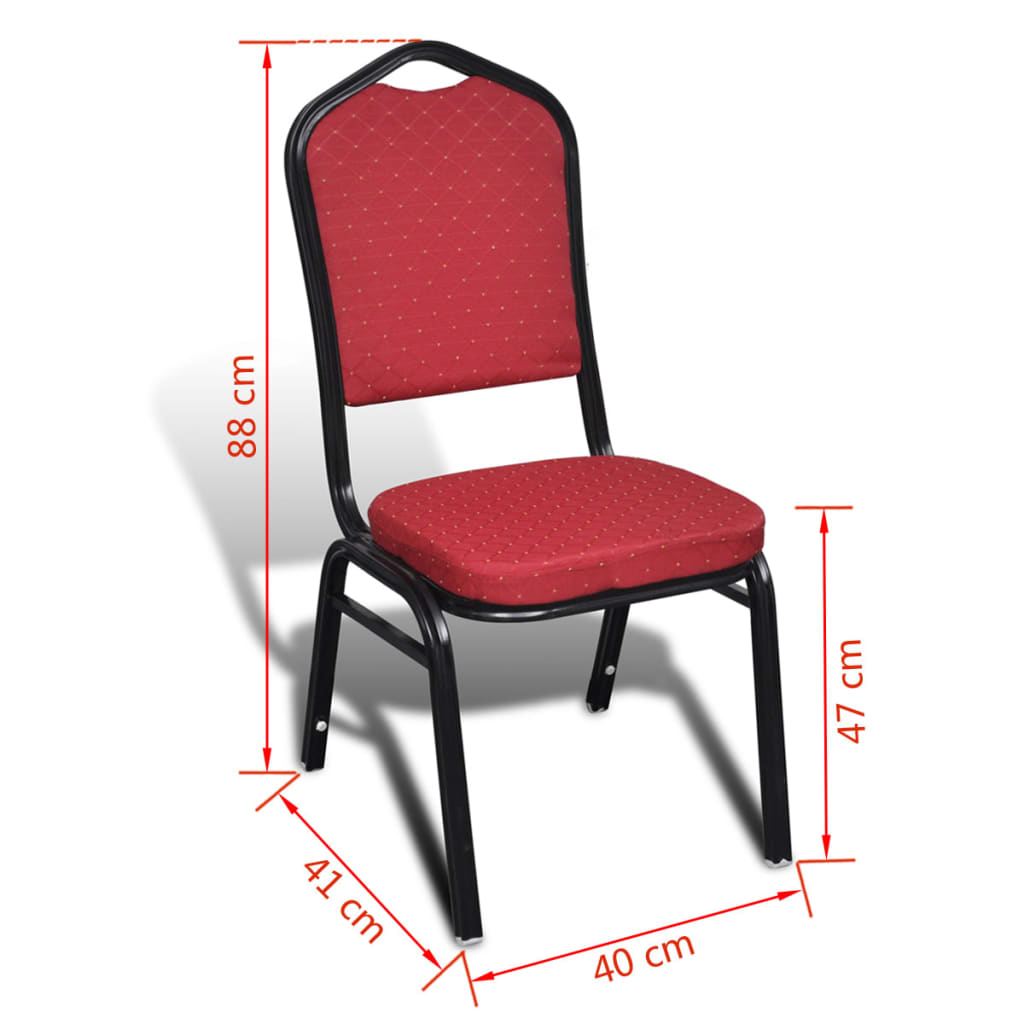 vidaXL spisebordsstole 10 stk. stof rød