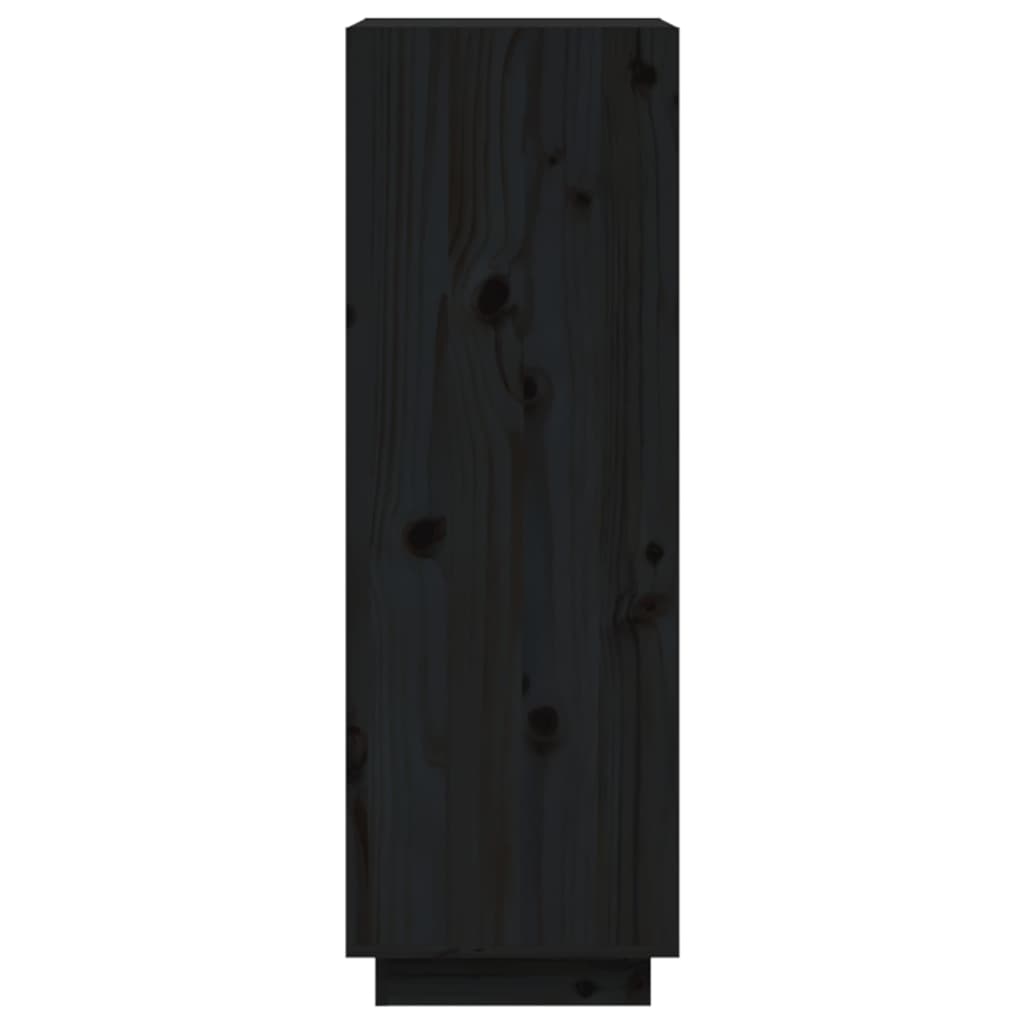 vidaXL bogreol/rumdeler 60x35x103 cm massivt fyrretræ sort