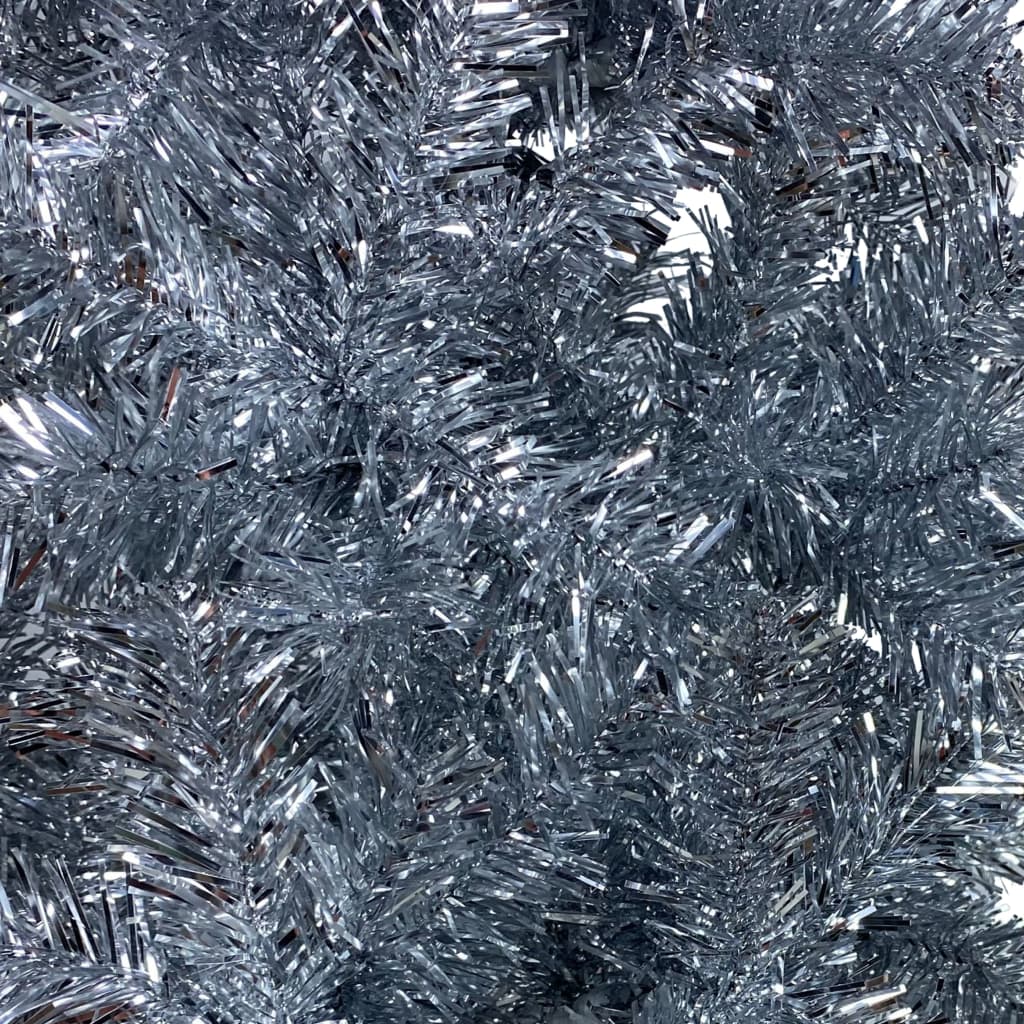 vidaXL smalt juletræ med lys 120 cm sølvfarvet