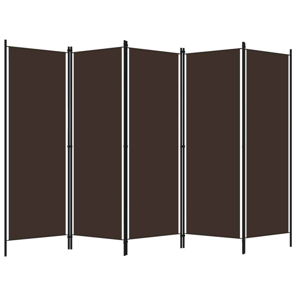 vidaXL 5-panels rumdeler 250 x 180 cm brun