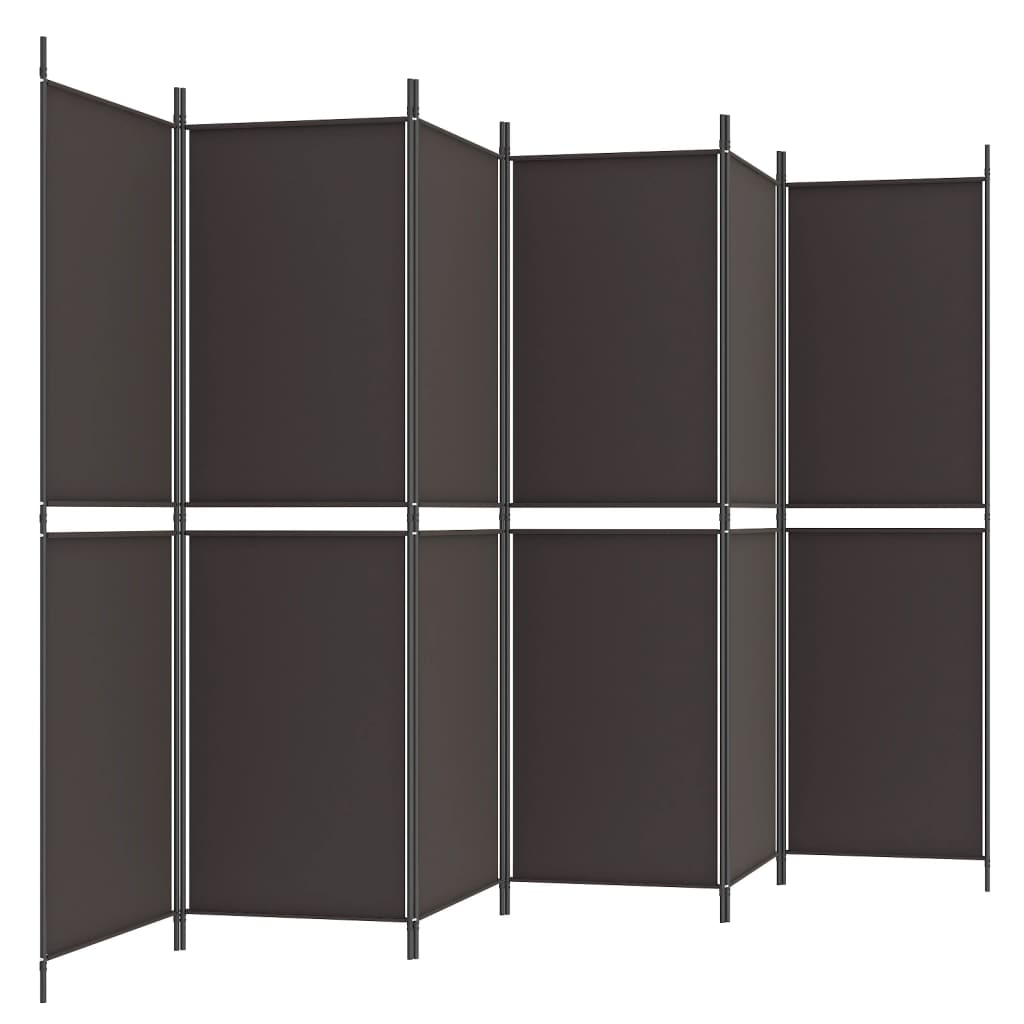 vidaXL 6-panels rumdeler 300x180 cm stof brun