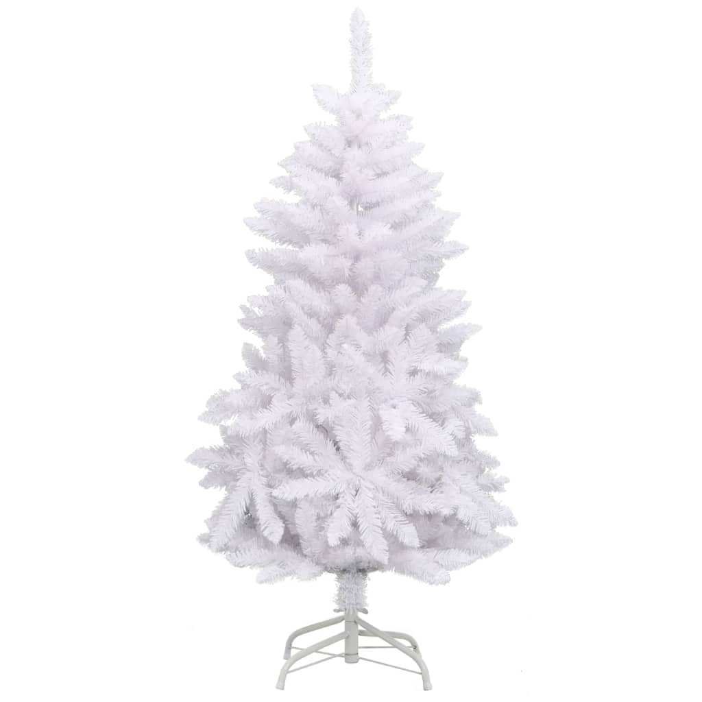 vidaXL kunstigt juletræ med juletræsfod 150 cm hængslet hvid