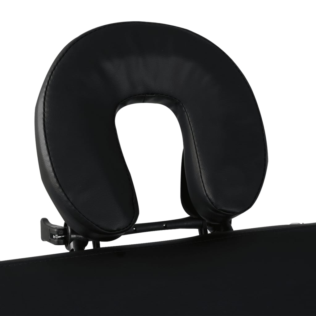 vidaXL sammenfoldeligt massagebord med træstel 4 zoner sort