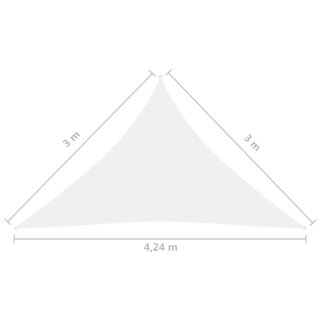 vidaXL solsejl 3x3x4,24 m trekantet oxfordstof hvid