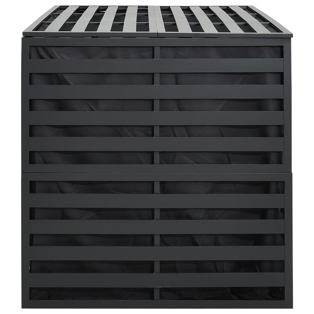 vidaXL opbevaringskasse til haven 150x100x100 cm aluminium antracitgrå