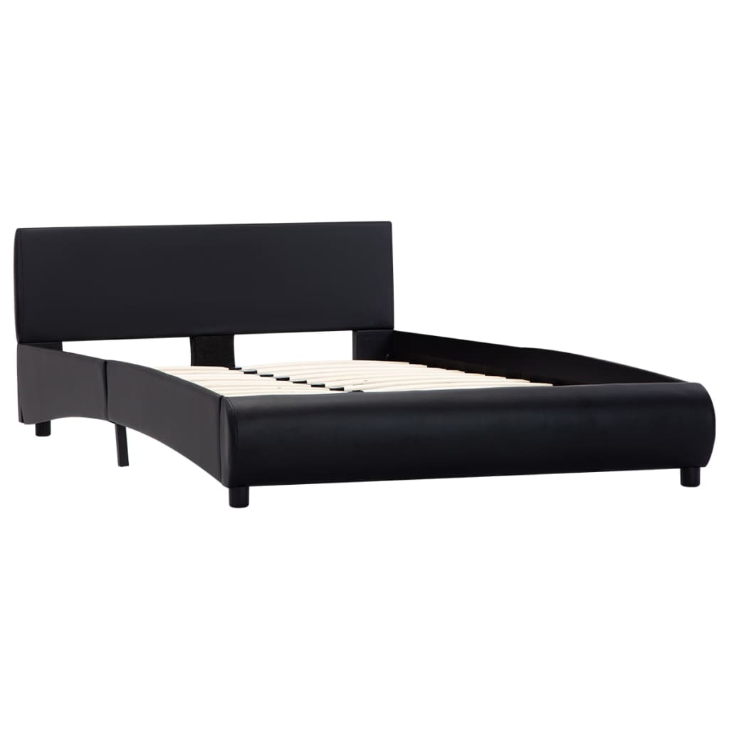 vidaXL sengestel med LED 120x200 cm kunstlæder sort