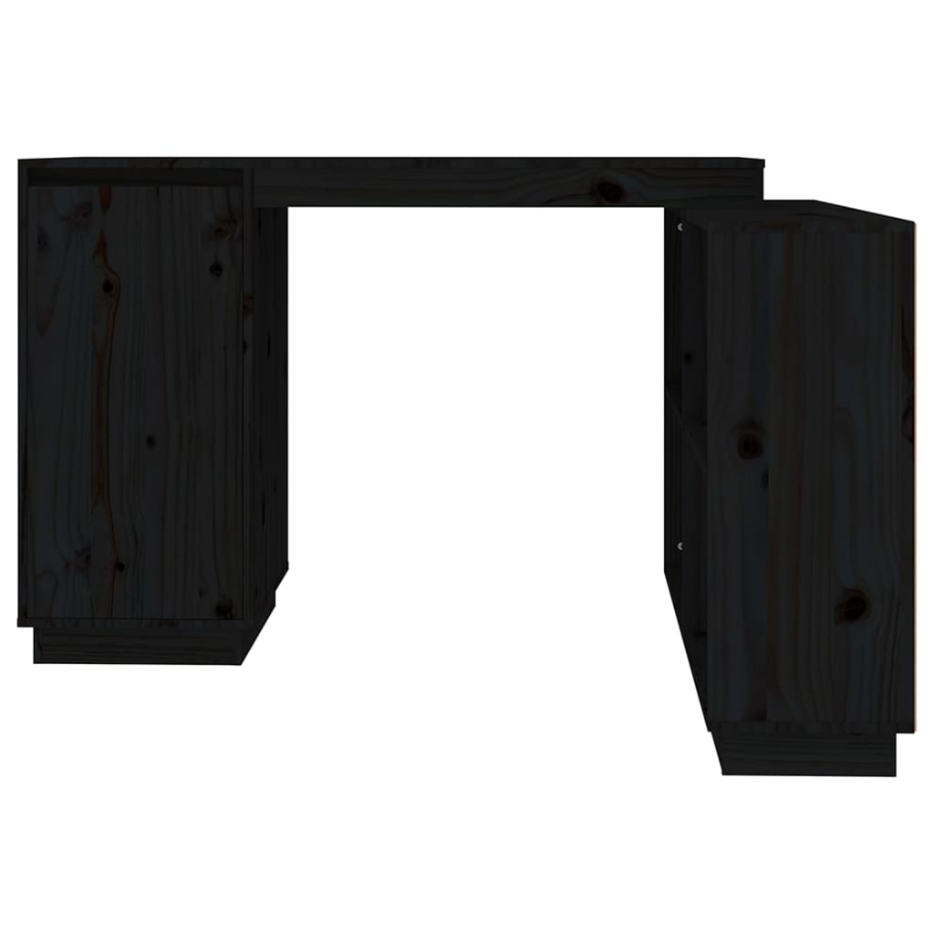 vidaXL skrivebord 110x50x75 cm massivt fyrretræ sort