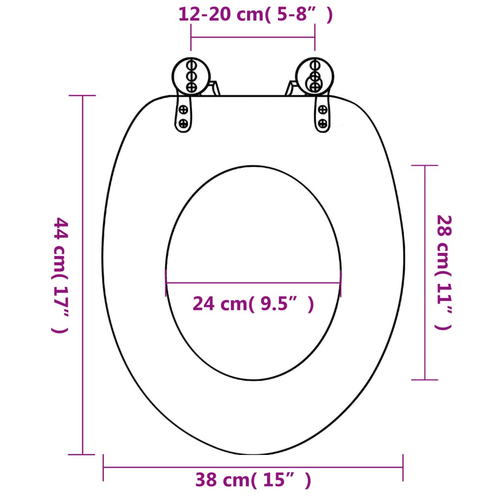 vidaXL toiletsæder med låg 2 stk. søstjernedesign MDF