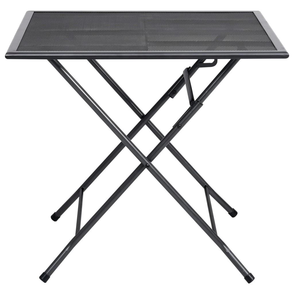 vidaXL foldbart bord 80x80x72 cm trådnet stål antracitgrå